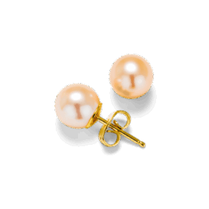 Pink Pearl Stud Earrings