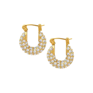 Rhinestone Gold Earrings