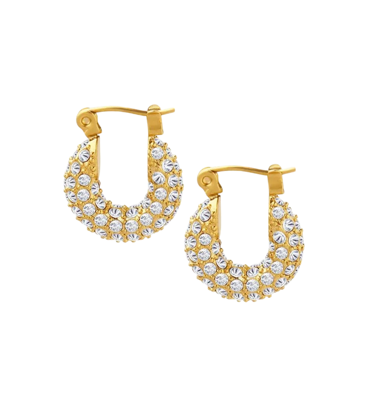 Rhinestone Gold Earrings